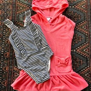 GAP Bathing Suit Cover Up Stripes Ruffle Summer